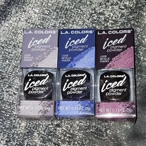 (3) L.A. Colors Iced Pigment Powder Bundle BNIB